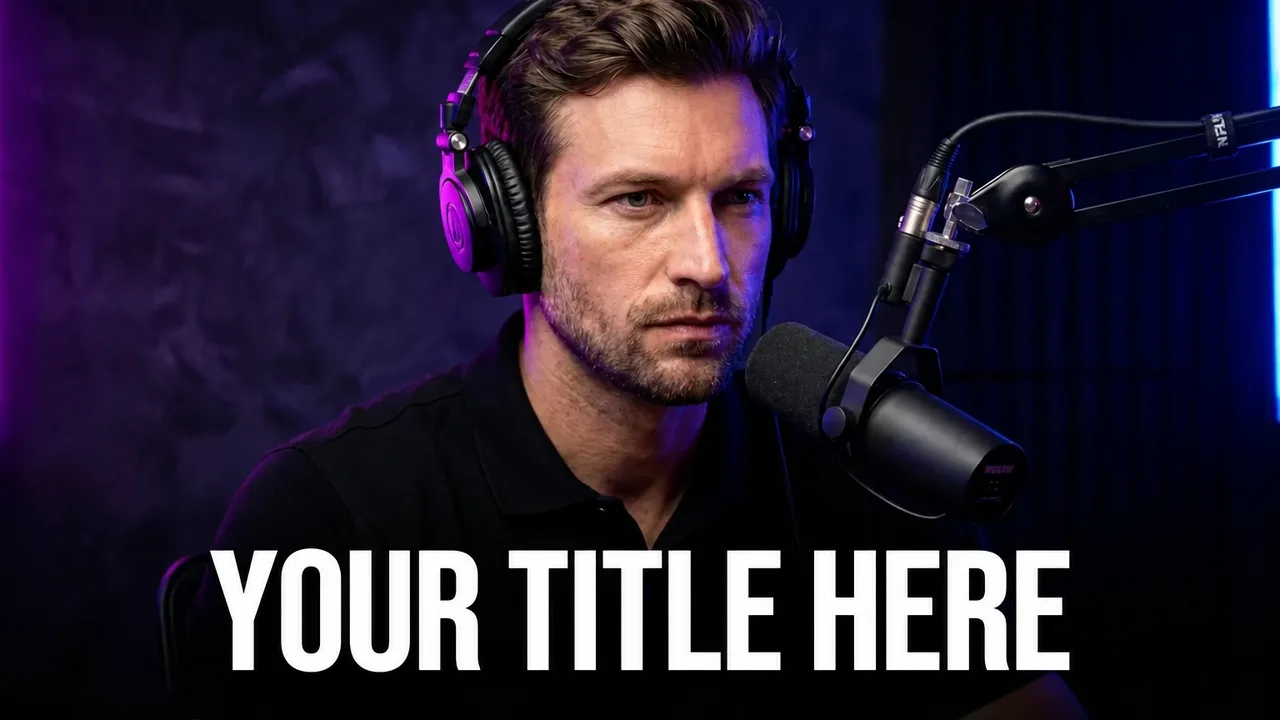 podcast thumbnail example in the Dark studio podcast style