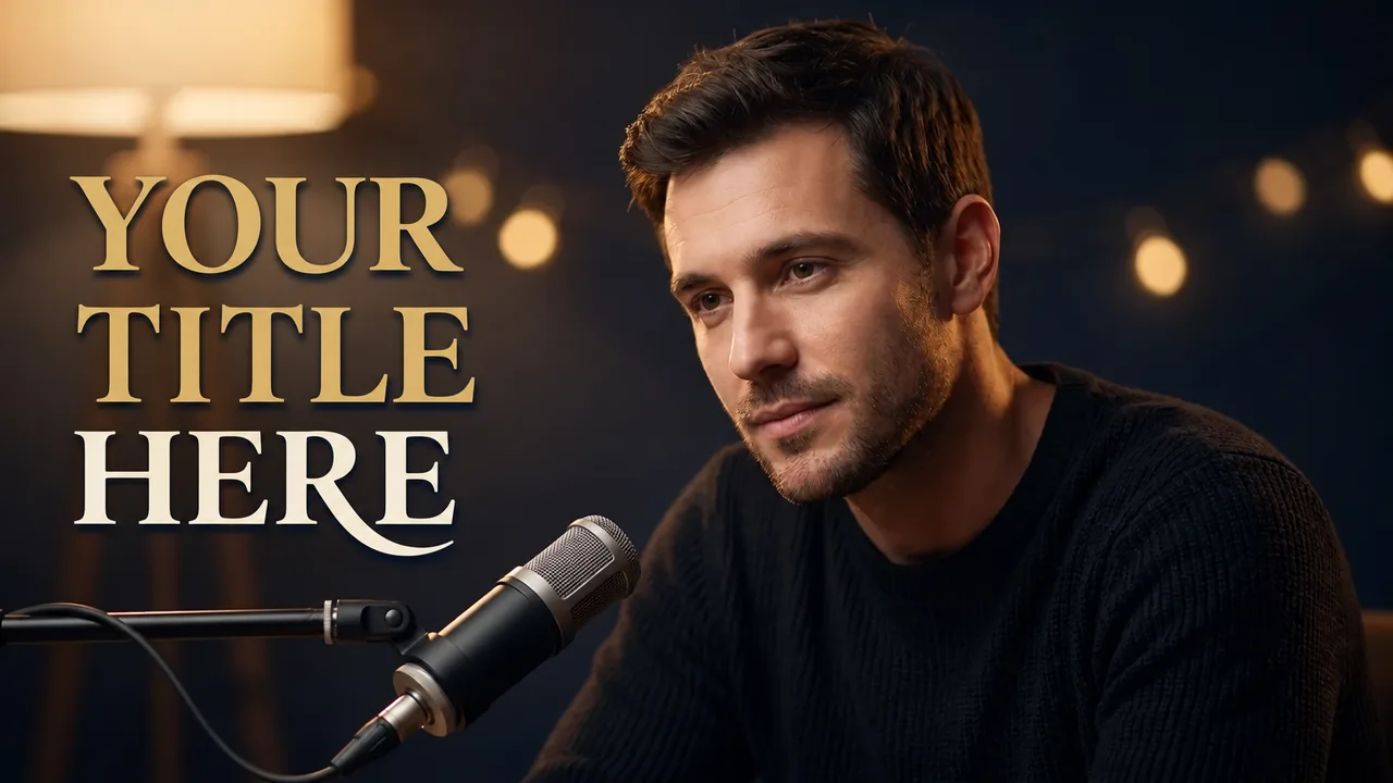 podcast thumbnail example in the Cinematic podcast style