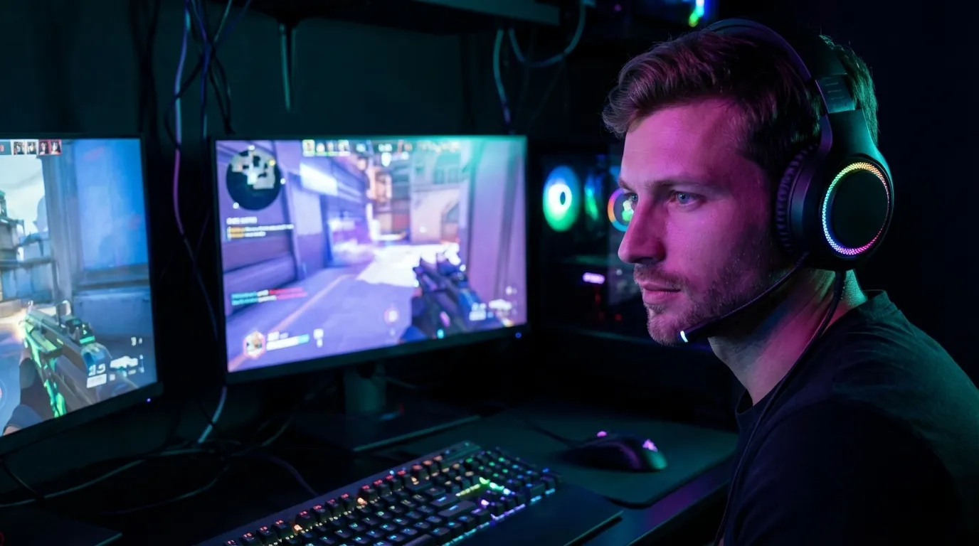 Exemplo de thumbnail de games no estilo Gaming noturno