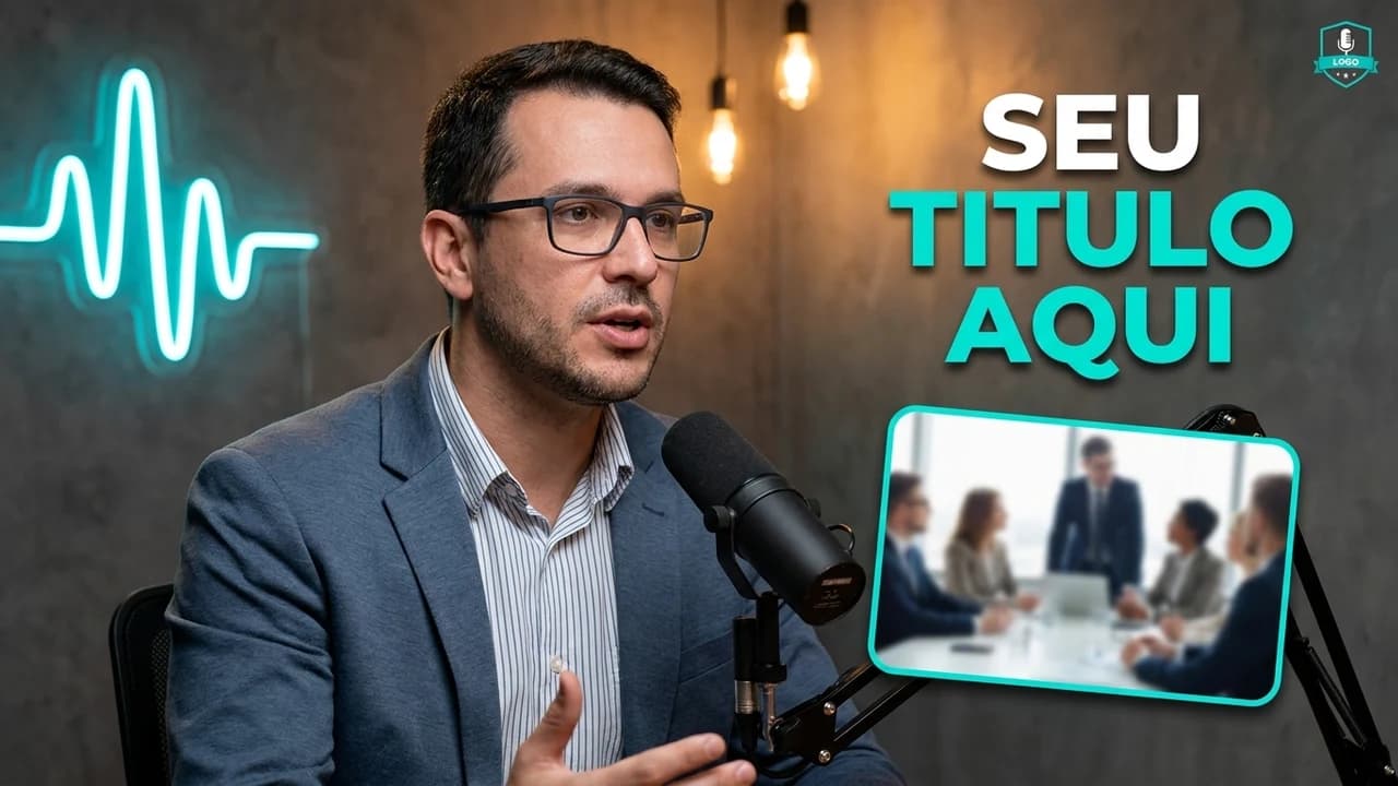 Estilo de thumbnail podcast neon